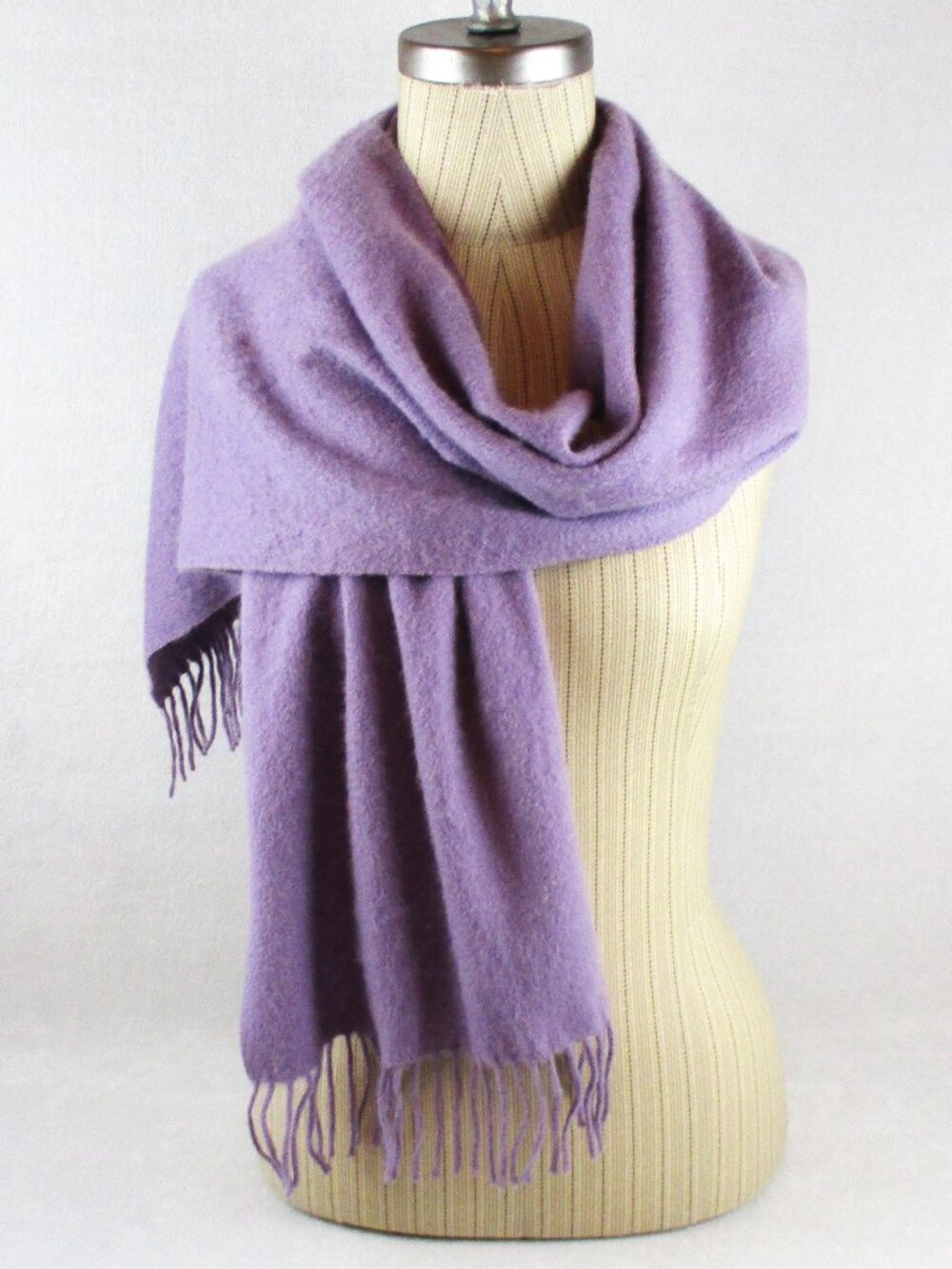 Portolano 100% Cashmere Light Purple Wool Scarf
